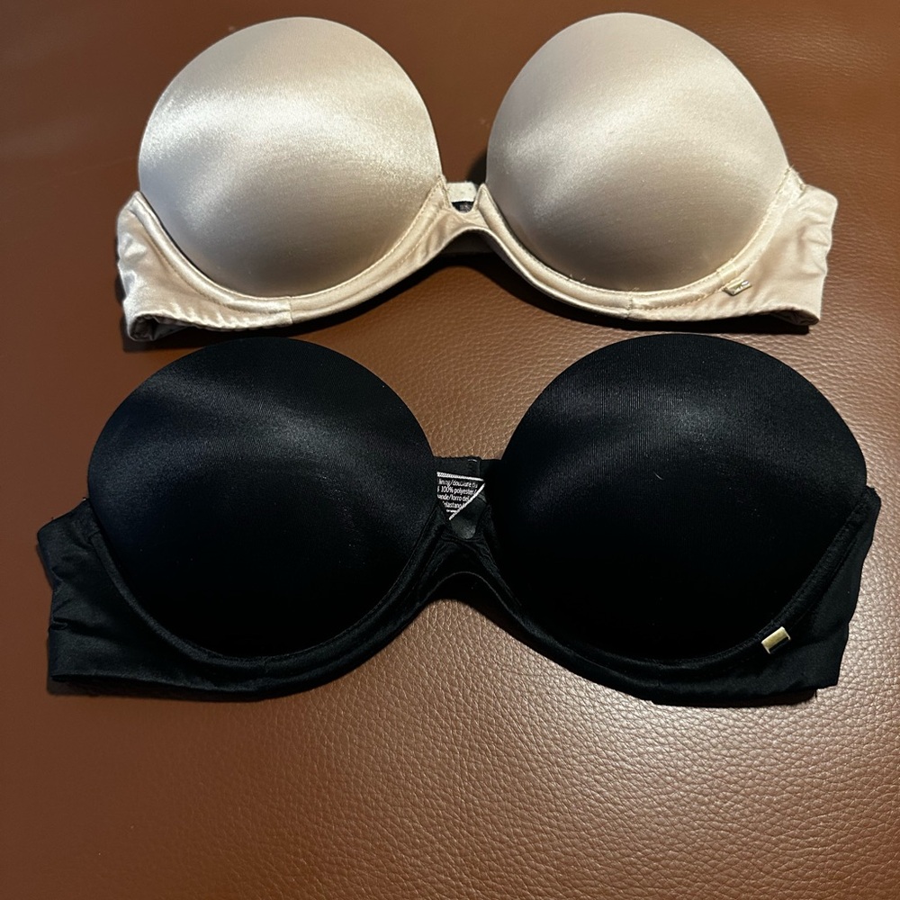 Victoria’s Secret very sexy collection Elegant Black and Cream Strapless Bras